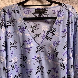 Lane Bryant blue floral blouse
